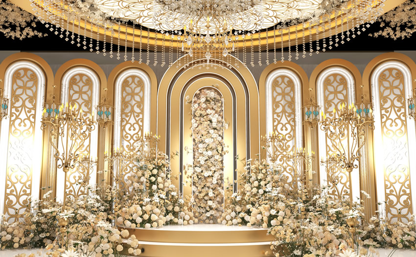 冷水滩香槟色调婚礼堂效果展示